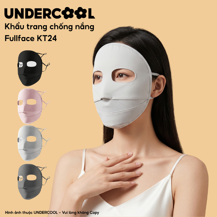 Khẩu trang chống nắng Fullface UNDERCOOL - Chống tia UV, Thiết kế 3D thoáng khí bảo vệ toàn diện LIVE KT24