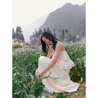 Set đồ nữ OLV Butter Fleur Strappy Ruffle Maxi phù hợp mùa hè đi chơi đi biển