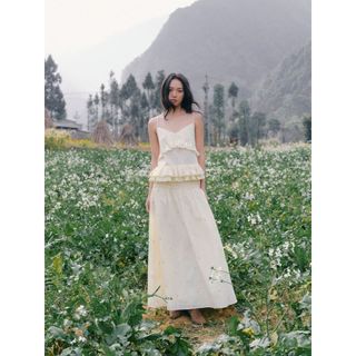 Set đồ nữ OLV Butter Fleur Strappy Ruffle Maxi phù hợp mùa hè đi chơi đi biển