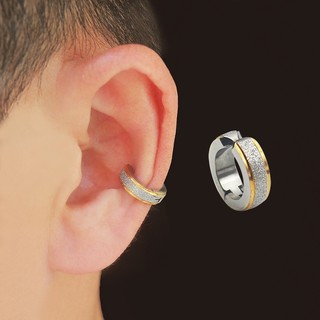 SNUOFO - Khuyên tai vòng tròn tối giản phong cách Hàn Quốc mặt mờ thép titan thời trang đường phố cao cấp