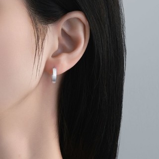 SNUOFO - Khuyên tai vòng tròn tối giản phong cách Hàn Quốc mặt mờ thép titan thời trang đường phố cao cấp