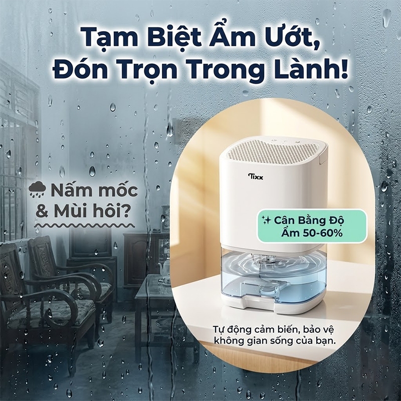 TIXX máy hút ẩm gia đình 1L 36W Máy Hút Ẩm Mini máy hút ẩm máy hút ẩm không khí