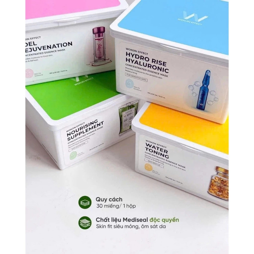 HÀNG CÔNG TY Hộp 30 Miếng Mặt Nạ Wonjin Effect Dưỡng Ẩm, Hỗ Trợ Phục Hồi Và Trẻ Hóa Làn Da - Ever Queen