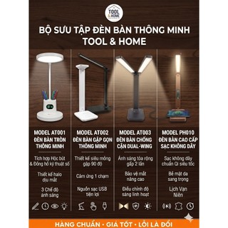 [Tặng hộp Lego/Bút màu] Đèn Bàn Học Chống Cận Thị Thông Minh TOOL & HOME Đèn Làm Việc Cảm Ứng Có Tích Điện Sạc Không Dây