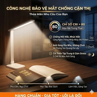 [Tặng hộp Lego/Bút màu] Đèn Bàn Học Chống Cận Thị Thông Minh TOOL & HOME Đèn Làm Việc Cảm Ứng Có Tích Điện Sạc Không Dây
