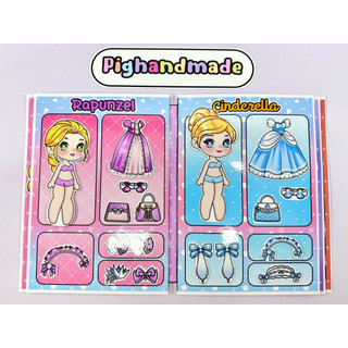 Đồ chơi bóc dán thời trang 8 công chúa Diisneyyy - Búp bê giấy Gacha Pighandmade