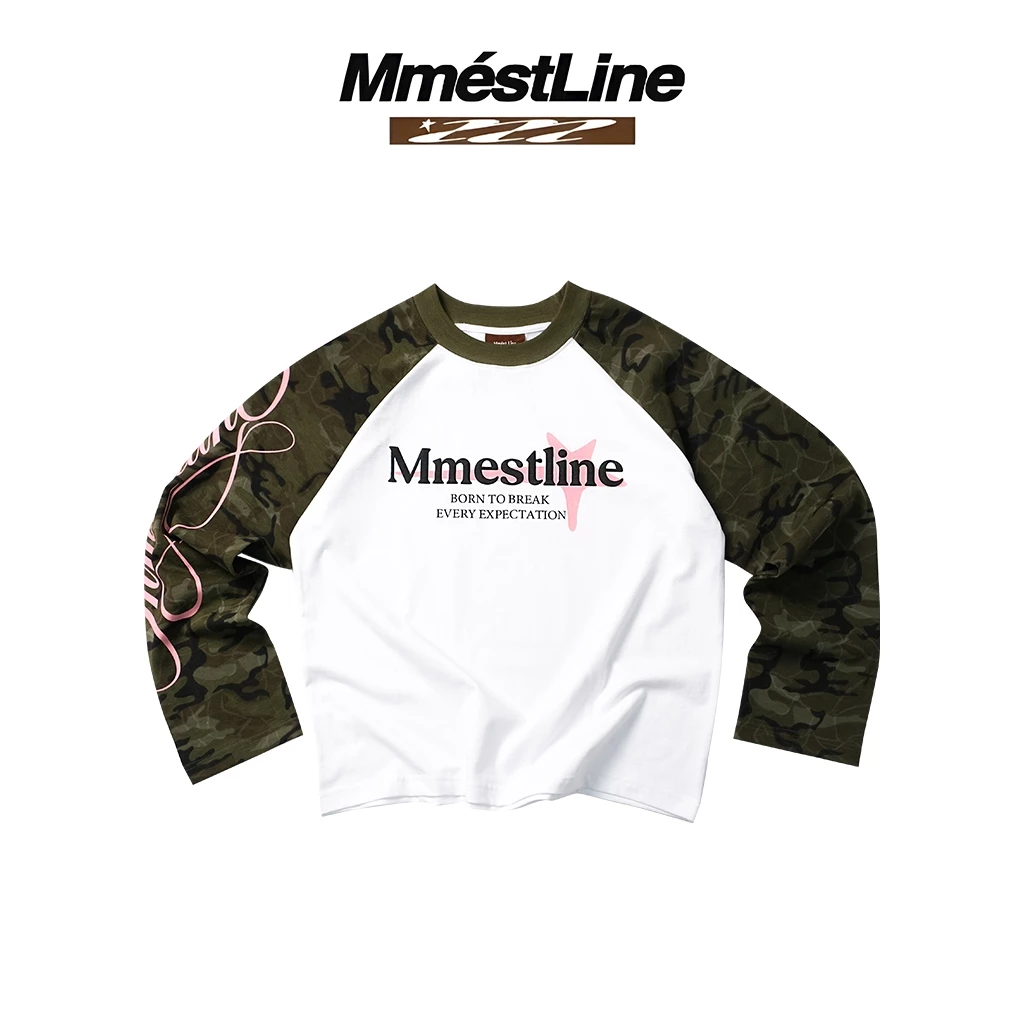 Áo Raglan Longsleeve MMESTLINE "DUSTLINE" Form Boxy in lụa nổi chất vải Cotton Premium 2 chiều