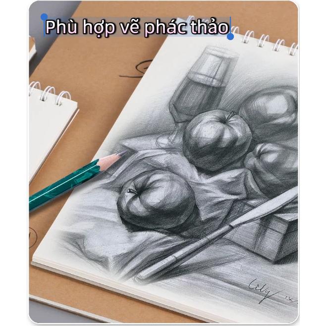 Sổ vẽ Sketchbook 130gsm – Giấy vàng kem chống thấm, không lem – Lò xo lật trên A4/A5/8K Dùng cho chì màu, marker