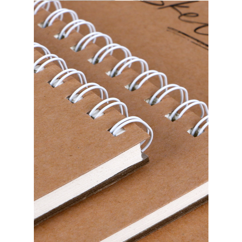 Sổ vẽ Sketchbook 130gsm – Giấy vàng kem chống thấm, không lem – Lò xo lật trên A4/A5/8K Dùng cho chì màu, marker