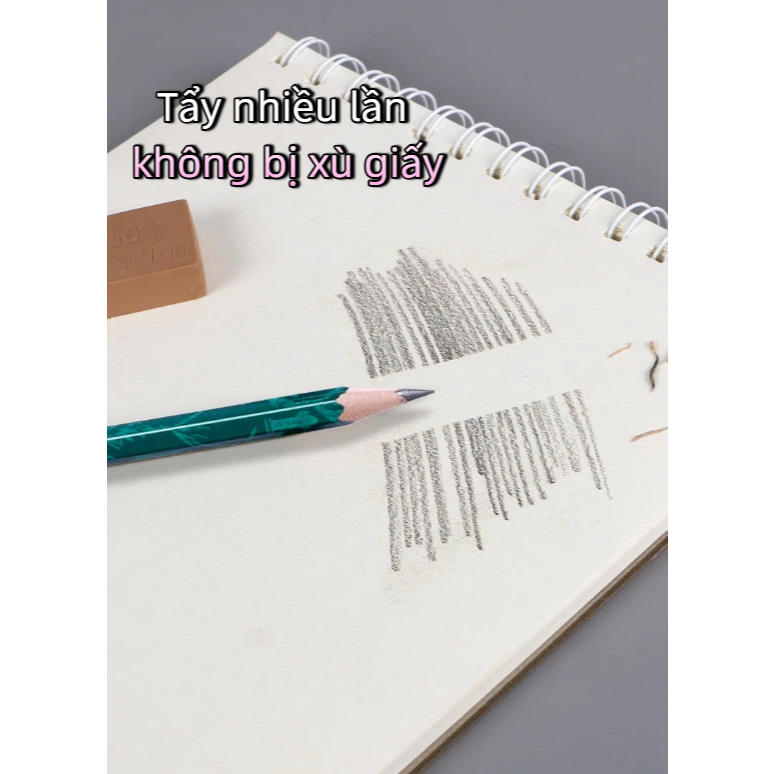Sổ vẽ Sketchbook 130gsm – Giấy vàng kem chống thấm, không lem – Lò xo lật trên A4/A5/8K Dùng cho chì màu, marker