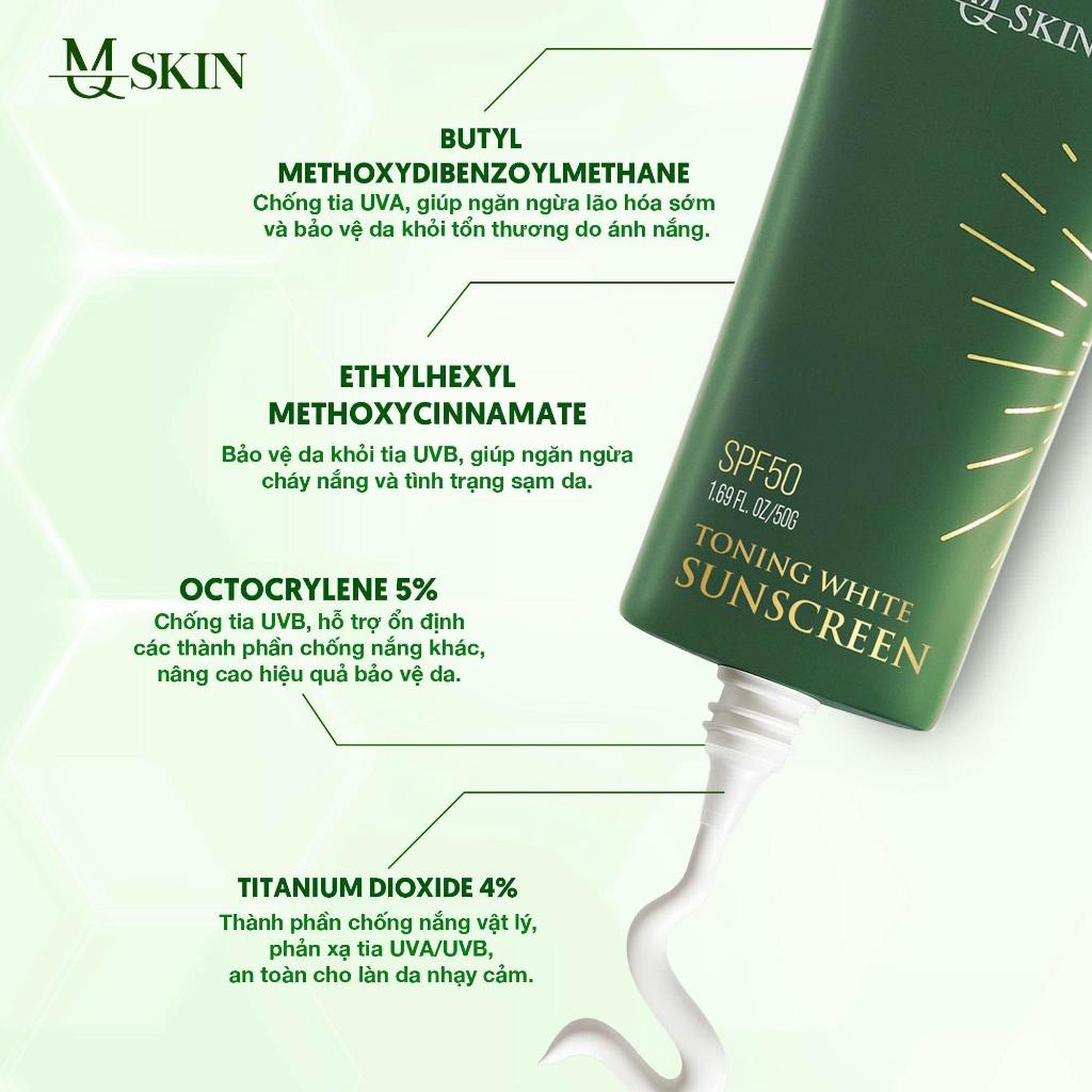 [MQSKIN] Kem Chống Nắng Toning White Sunscreen Nâng Tone Cao Cấp - Hỗ Trợ Bảo Vệ Da Khỏi Tác Hại Của Ánh Nắng Mặt Trời