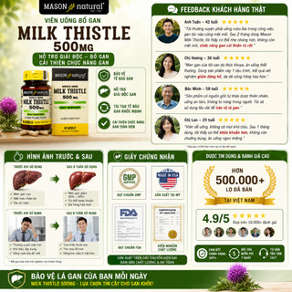 Viên uống bổ gan, cải thiện chức năng gan Mason Natural Milk Thistle hộp 60 viên