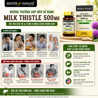 Viên uống bổ gan, cải thiện chức năng gan Mason Natural Milk Thistle hộp 60 viên