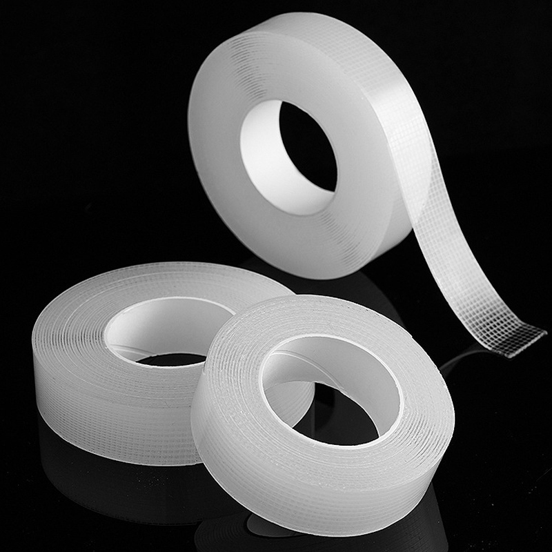 ✨Homie✨Băng keo hai mặt Nano lưới dày 1 mm, Vật liệu Acrylic Nano, có thể giặt được, tái sử dụng, tự dính