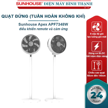 Quạt tuần hoàn không khí Sunhouse Apex APF7348W (có remote) quạt đứng 7 cánh - Bảo hành 2 năm
