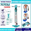 Bơm hơi TOTAL dùng tay mini và đạp chân có đồng hồ đo áp suất cao DN2