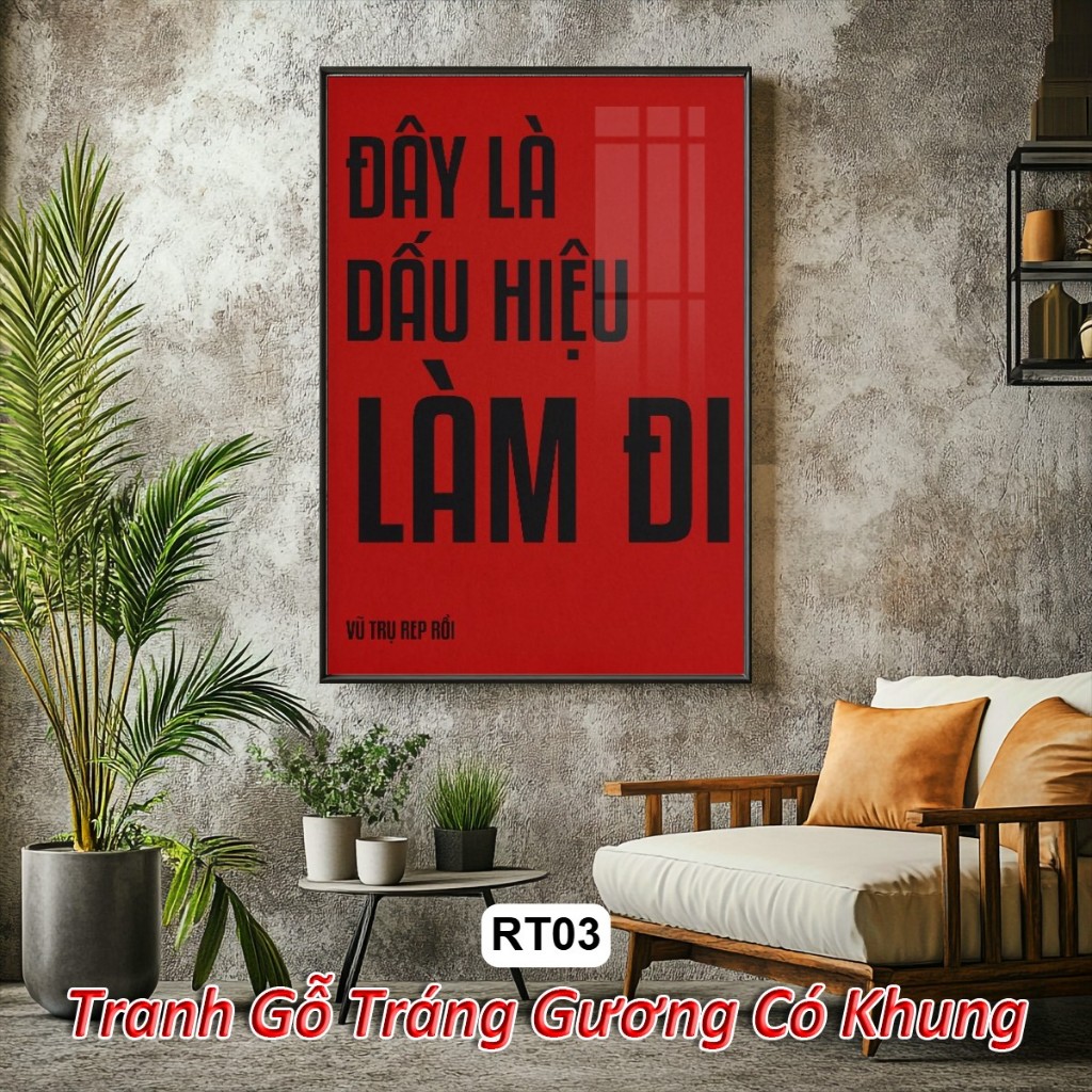 Tranh Poster Tráng Gương Treo Tường Phong Cách Retro Khung Composite Decor Phòng Khách, Không Gian Làm Việc