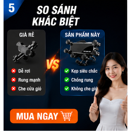 Giá đỡ điện thoại thông minh cho xe, điều chỉnh 360 độ,kẹp tự động, chống rơi, không rung, phù hợp mọi loại điện thoại