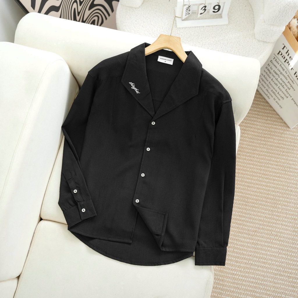 Áo Sơ Mi Nam Form Rộng ENOS Cổ Vest Luxe, Form Relax Thanh Lịch, Linen Premium Mềm Mát – SHINGHAI
