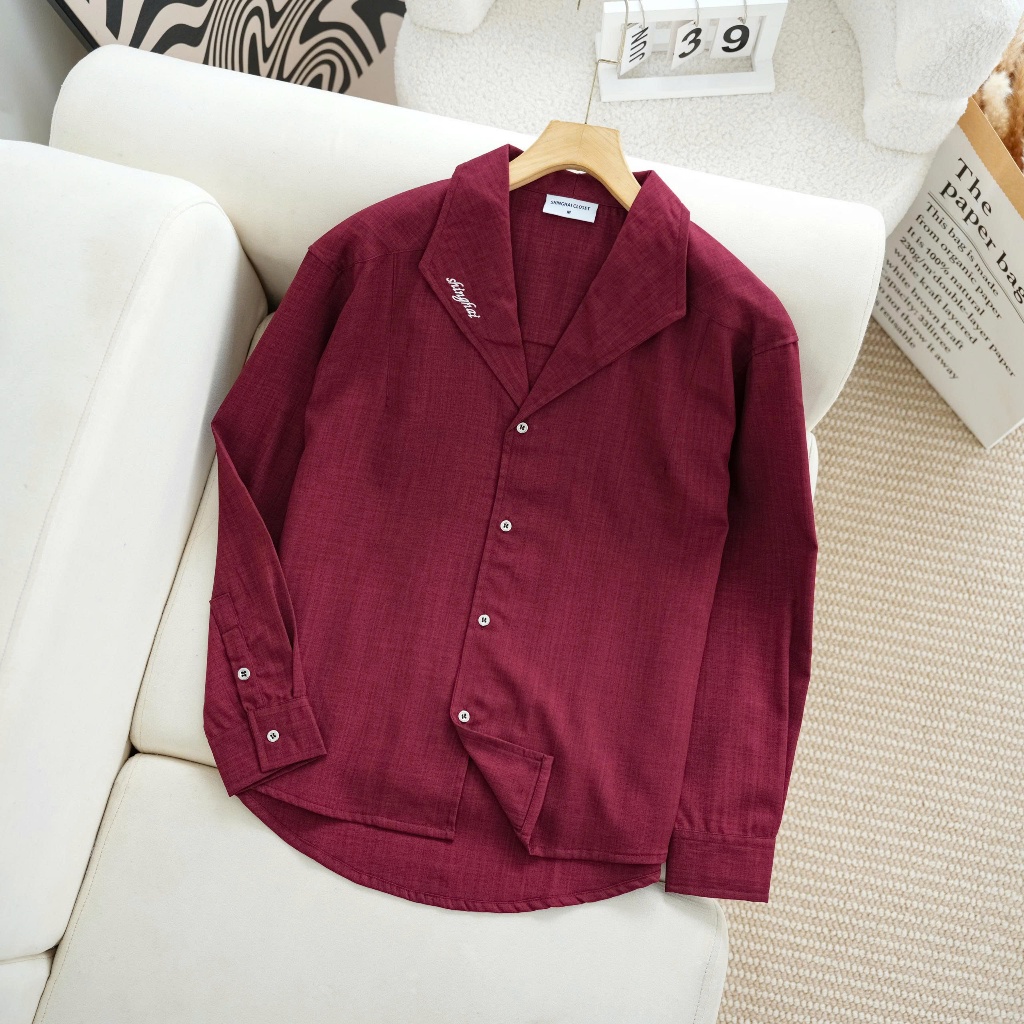 Áo Sơ Mi Nam Form Rộng ENOS Cổ Vest Luxe, Form Relax Thanh Lịch, Linen Premium Mềm Mát – SHINGHAI