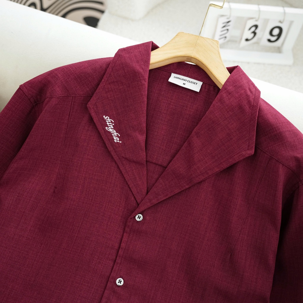 Áo Sơ Mi Nam Form Rộng ENOS Cổ Vest Luxe, Form Relax Thanh Lịch, Linen Premium Mềm Mát – SHINGHAI