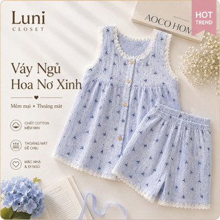 [Luni-Order] Bộ Đồ Ngủ Camisole Mùa Hè Mới, Dễ Thương, Gợi Cảm Set Áo Cài Nút Phối Quần Short Mặc Nhà Mềm Mát