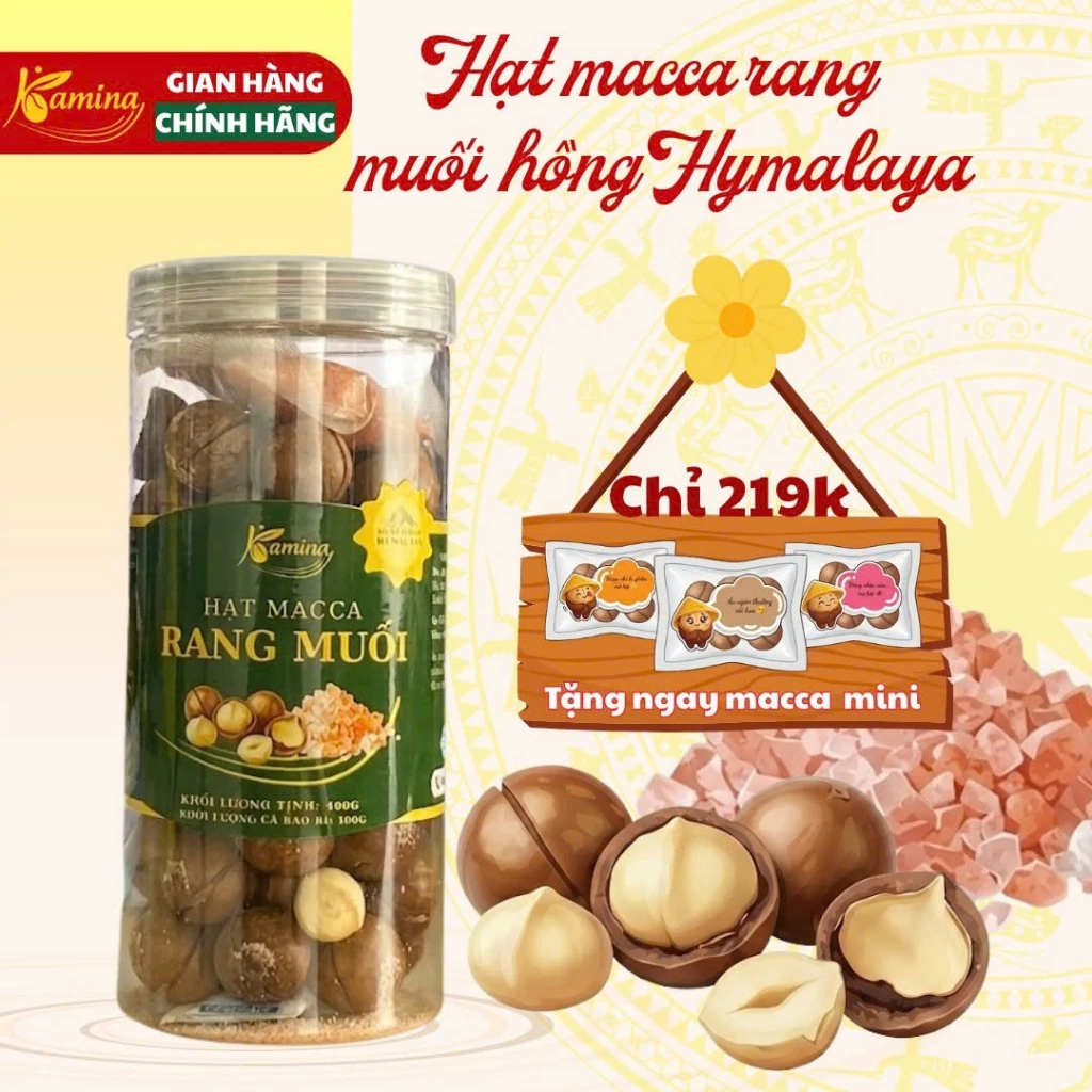 Hạt Macca Rang Muối Hồng Himalaya Hũ Nhựa , Bổ Sung Chất Béo Tốt, No Lâu, Phù Hợp Chế Độ Ăn Healthy