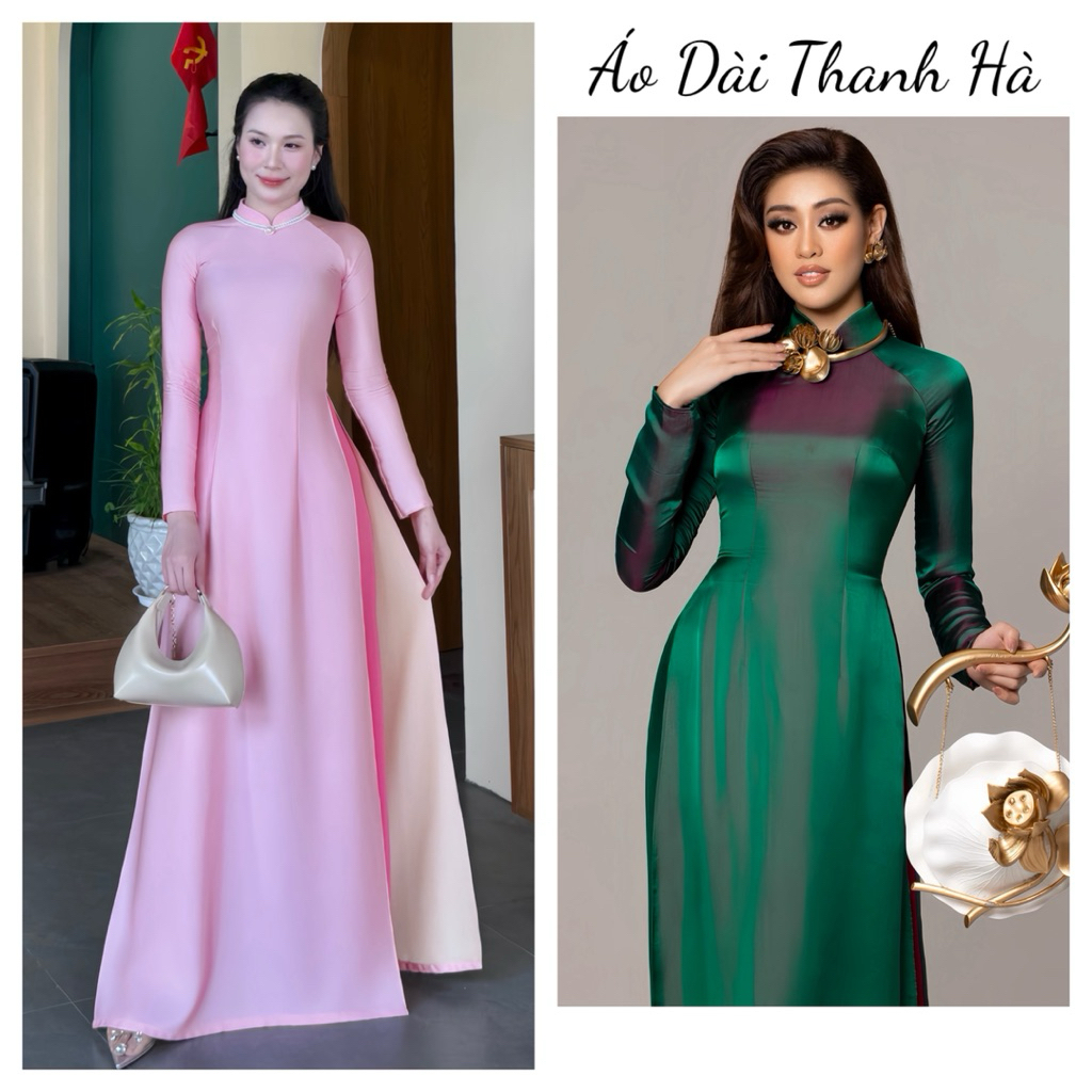 Áo Dài Truyền Thống Chất Tằm Đổi Màu Dubai,Hiệu Ứng Đổi Màu Lắp Lánh, Form Ôm Tôn Dáng, Sang Trọng