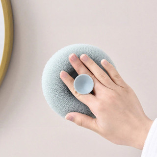Bông Tắm Hút Chân Không Nhật Bản, Xốp Tắm Nhiều Bọt Kèm Đế Hút Gắn Tường Tiện Lợi