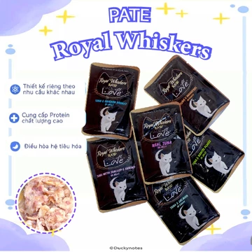 Pate cho mèo , Pate Royal whisker raw 70g, bate mèo 70g đủ vị dễ tiêu hóa cho mèo mọi lứa tuổi