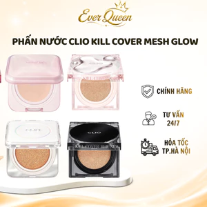 Phấn Nước Cushion Clio Kill Cover Mesh Glow Che Phủ Tự Nhiên Căng Bóng (Kèm Lõi) - Ever Queen