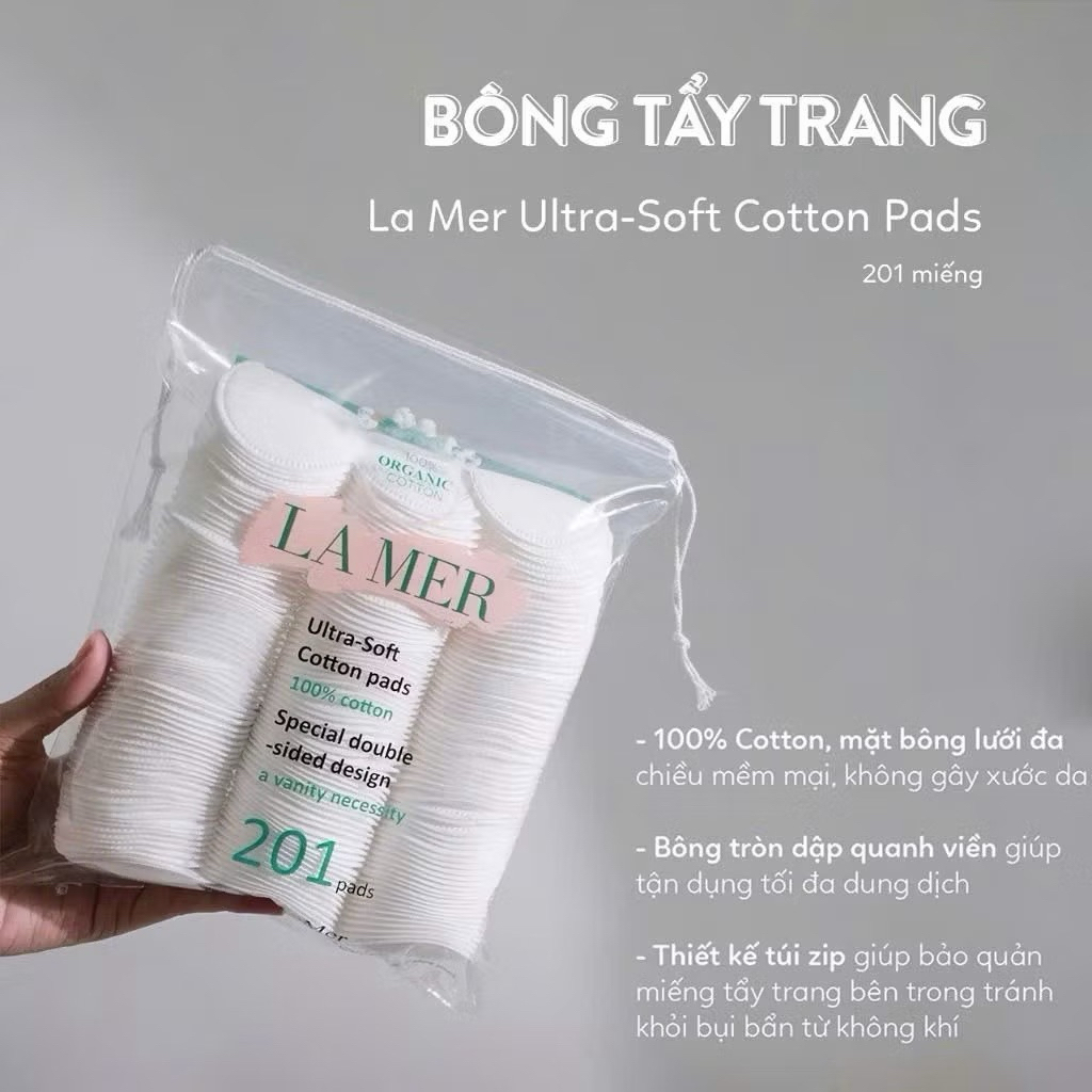 [COMBO 2-3 GÓI]Bông Tẩy Trang La Mer 201 Miếng Cotton Pads Cotton Cao Cấp Loại 1