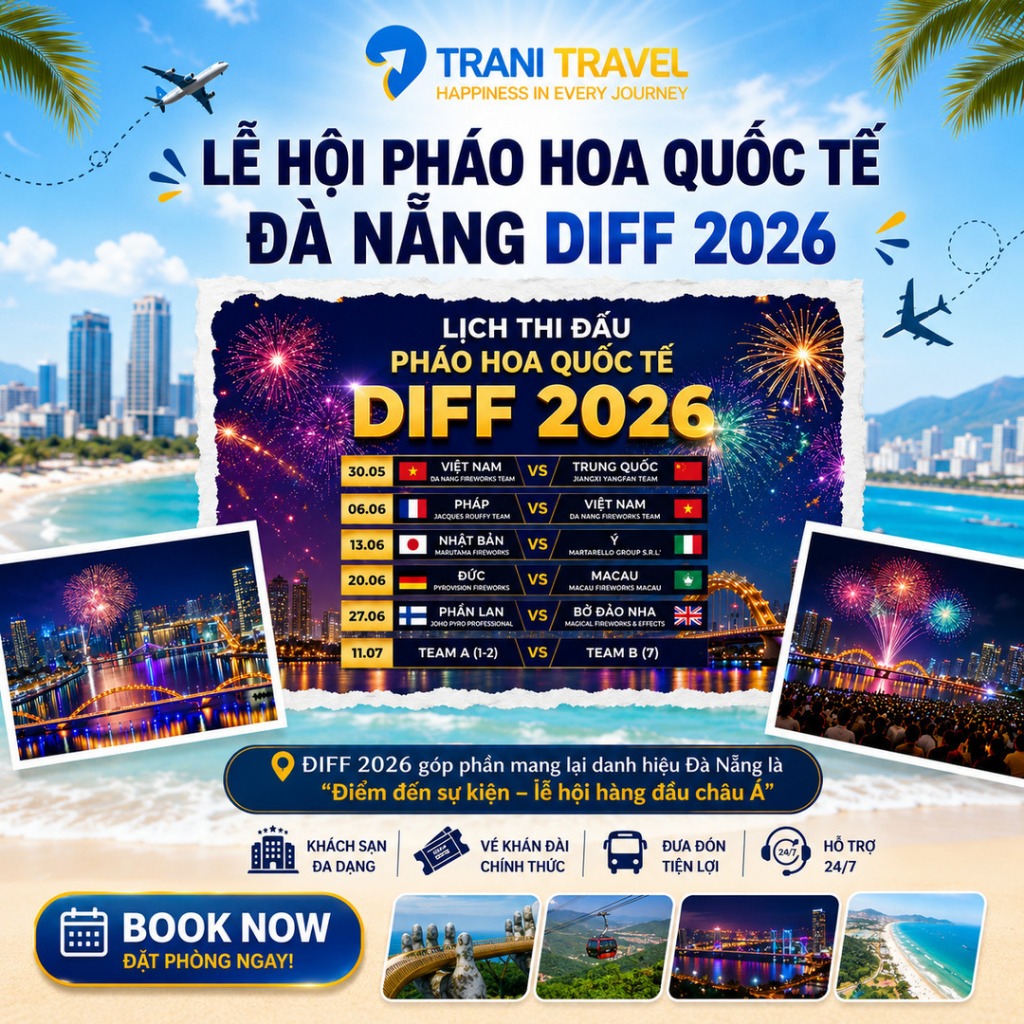 [Trani Travel] Vé Xem Lễ Hội Pháo Hoa Quốc Tế Đà Nẵng DIFF 2026