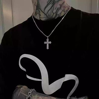 SNUOFO - Dây chuyền nam thánh giá đính đá thép titan phong cách Mỹ Hip Hop độc đáo thời trang đường phố cao cấp