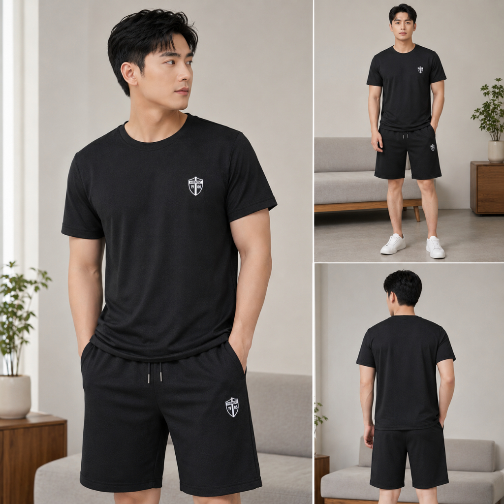 Bộ Quần Áo Nam Ngắn Tay  BH-001 Cotton Mềm Mịn, Thoáng Mát, Co Giãn Nhẹ, Form Gọn Dễ Mặc Trẻ Trung