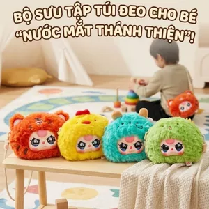 Túi Đeo Chéo Hình Con Vật Nước Mắt Cho Bé Siêu Dễ Thương, Ví Đeo Cho Bé Kích Thước 15Cm