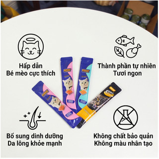 Sup Thưởng Cho Mèo 50 thanh×15g - Pate Dạng Sốt Bổ Sung Nước, Thành Phần Tự Nhiên, An Toàn Tuyệt Đối Cho Mèo Cưng