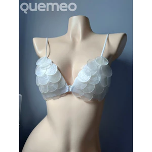 HOẢ TỐC Bikini Khoen Sò Đính Thủ Công SHELL BRALETTE QUEMEO Áo Vỏ Xà Cừ dessign by QUEMEO