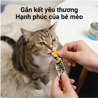 Sup Thưởng Cho Mèo 50 thanh×15g - Pate Dạng Sốt Bổ Sung Nước, Thành Phần Tự Nhiên, An Toàn Tuyệt Đối Cho Mèo Cưng