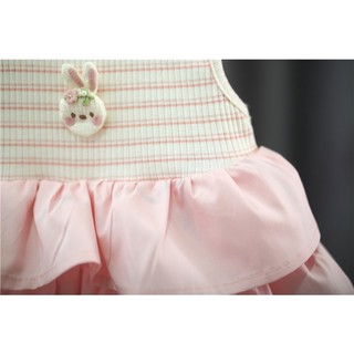 Váy bé gái sát nách xòe tầng thun cotton thoáng mát thời trang bé gái mùa hè style Hàn D1323 Bí Ngô Nhỏ