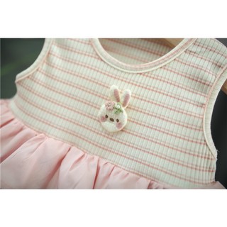 Váy bé gái sát nách xòe tầng thun cotton thoáng mát thời trang bé gái mùa hè style Hàn D1323 Bí Ngô Nhỏ