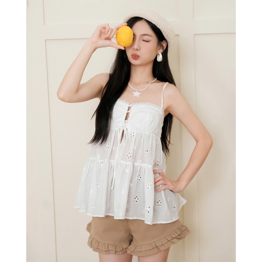 Áo Nữ PERFUL TOP 2s Chiết Eo Chất Xô Đi Biển SECODEE