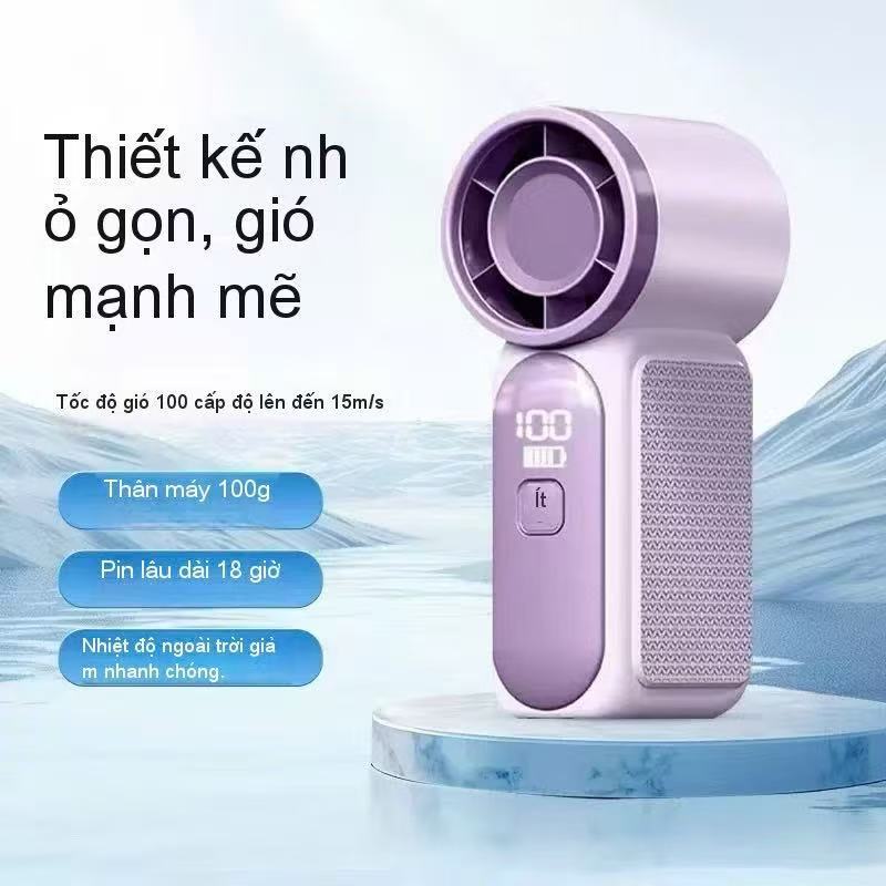 Quạt cầm tay mini X688 kèm màn hình LED 199 Tốc Độ Gió – Quạt Turbine Siêu Mạnh, Pin Bền