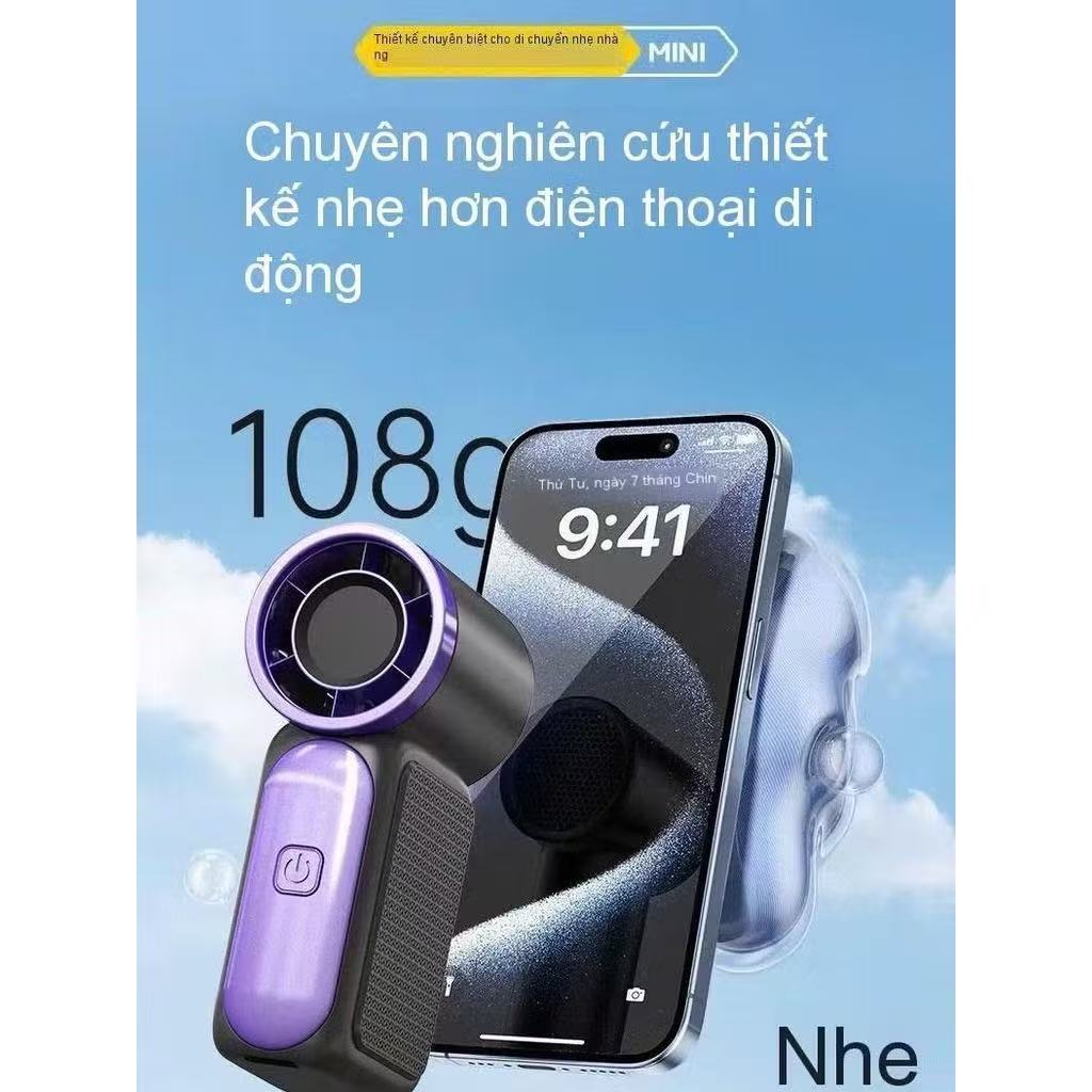 Quạt Cầm Tay Mini X699/X688 – 199 Cấp Độ Gió ,có đèn LED USB