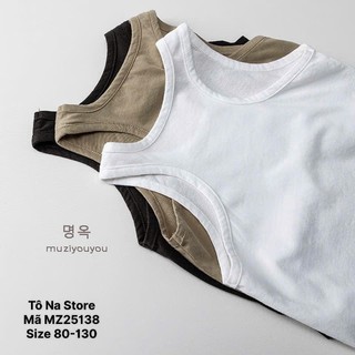 Áo ba lỗ sát nách mùa hè cho bé trai, Áo tanktop cotton thoáng mát basic cho bé từ 9-28kg MZ25138