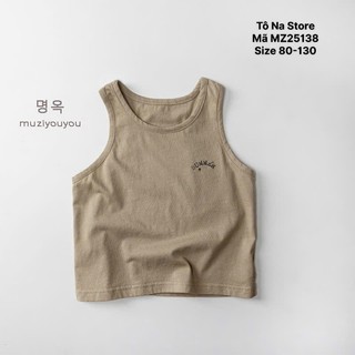 Áo ba lỗ sát nách mùa hè cho bé trai, Áo tanktop cotton thoáng mát basic cho bé từ 9-28kg MZ25138