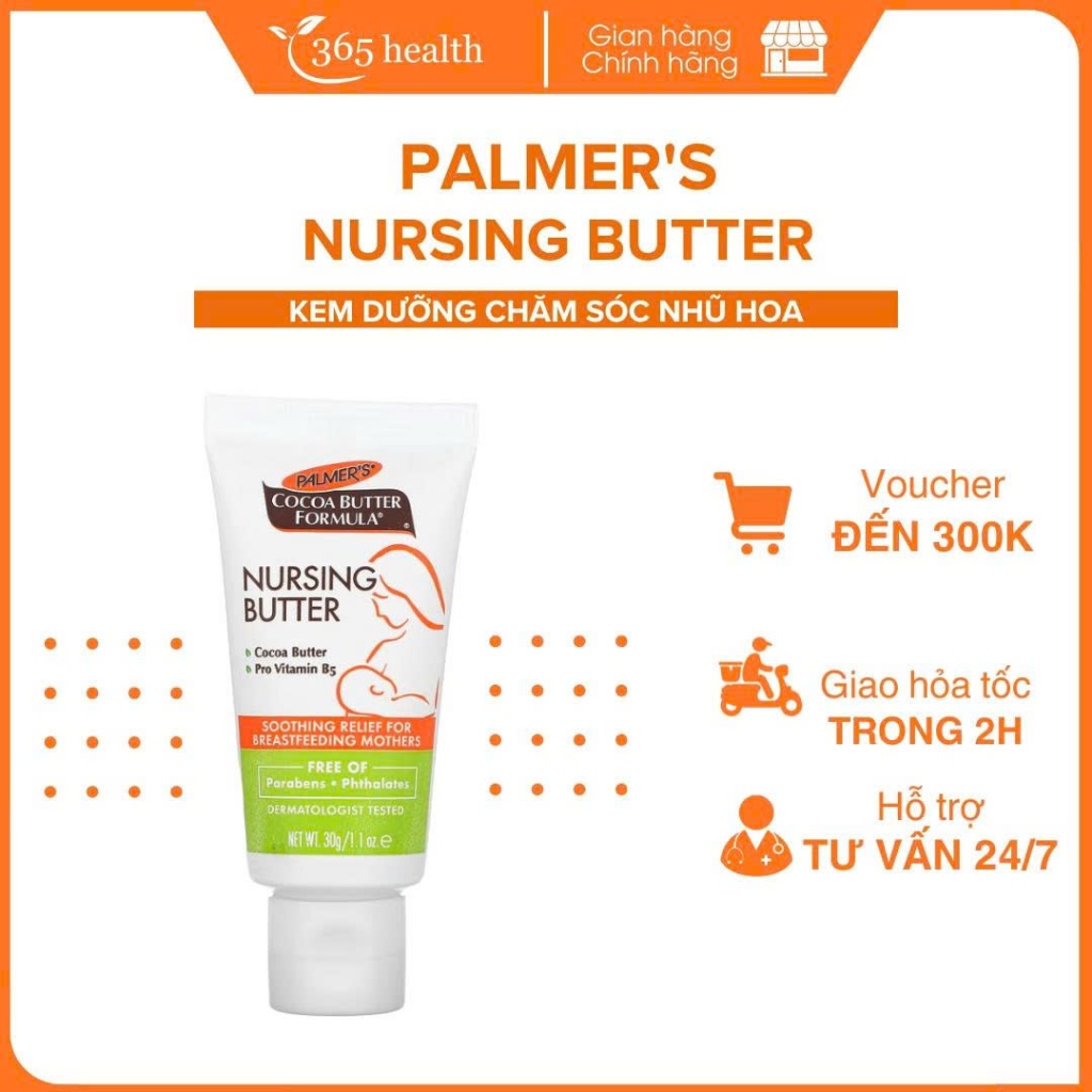 [Chính hãng] Kem Ngăn Ngừa Nứt Nẻ Và Giảm Đau Đầu Ti Khi Cho Con Bú Palmer's Nursing Butter Tuýp 30g