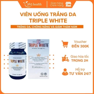 Viên Uống Triple White Trắng Da Và Chống Nắng Glutathione 1200mg - Hộp 50 Viên