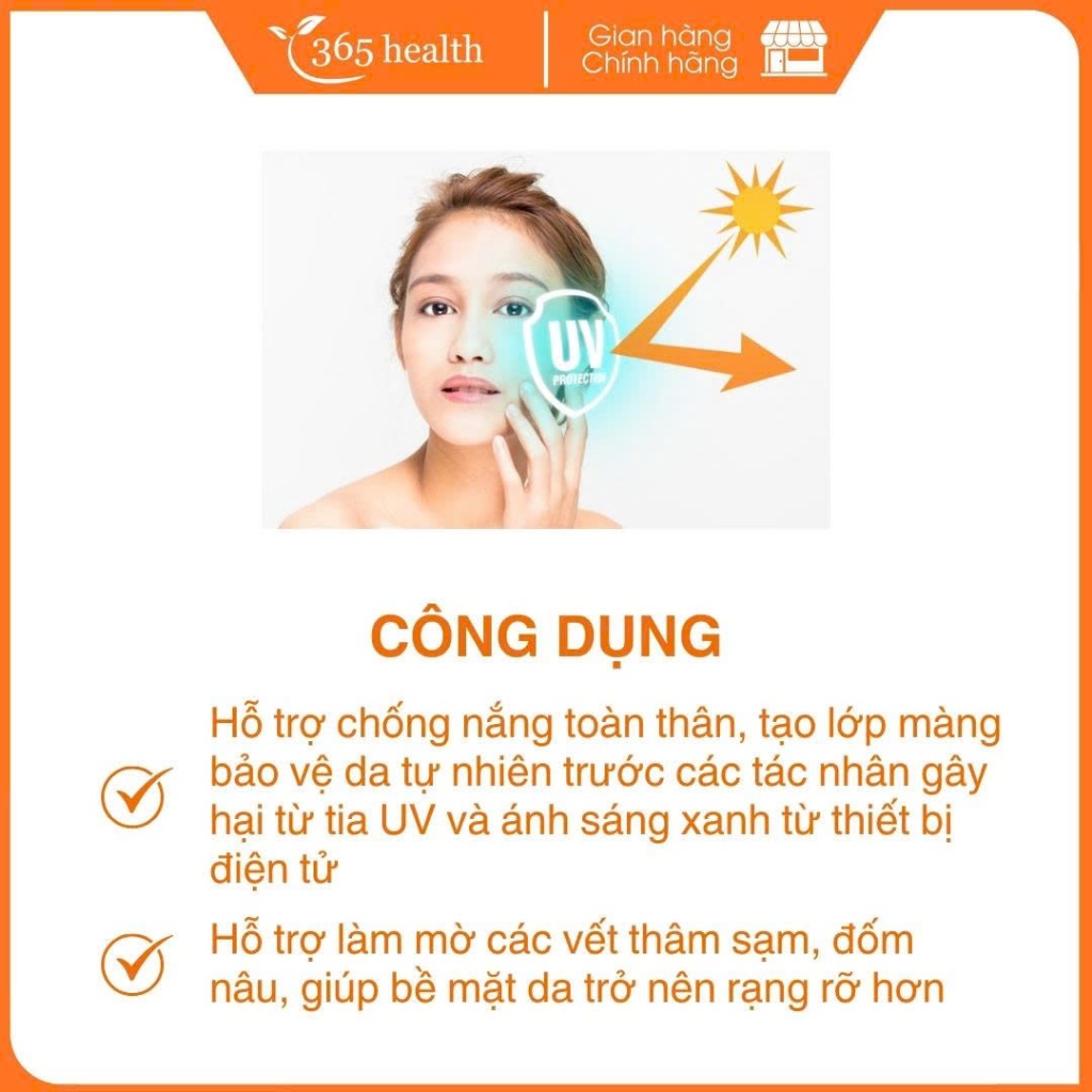 Viên Uống Triple White Trắng Da Và Chống Nắng Glutathione 1200mg - Hộp 50 Viên