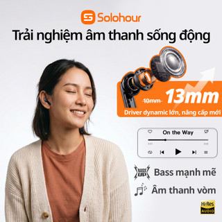 Solohour ST3 Tai Nghe Bluetooth Không Dây TWS Bluetooth 6.0 Tai Nghe Nhét Tai, Bass Mạnh, Mic Đàm Thoại, Chơi Game, Pin